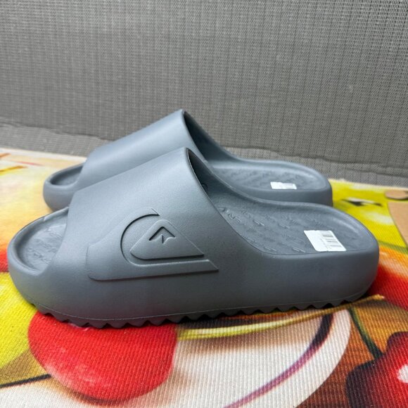 Quiksilver Mens Slide Sandals Size 10 Gray Slip-On Beach Pool Shoes Casual - Picture 1 of 7